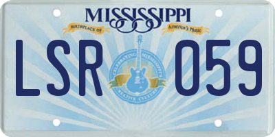 MS license plate LSR059