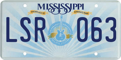 MS license plate LSR063