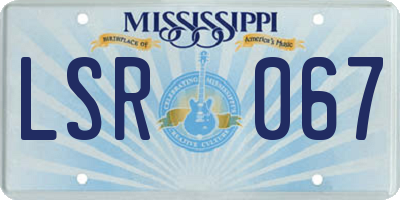 MS license plate LSR067