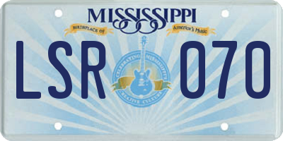 MS license plate LSR070
