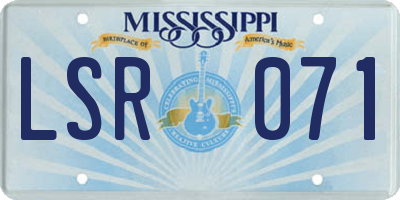 MS license plate LSR071