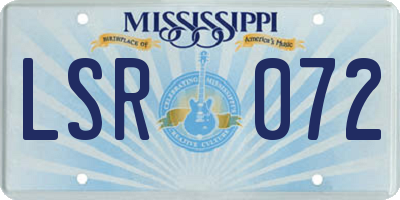 MS license plate LSR072
