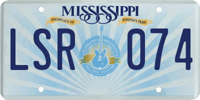 MS license plate LSR074