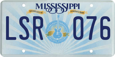 MS license plate LSR076
