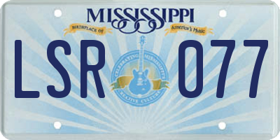 MS license plate LSR077