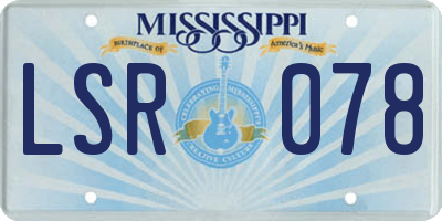 MS license plate LSR078