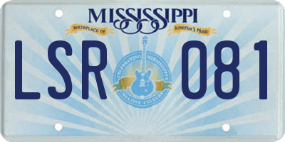 MS license plate LSR081