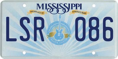 MS license plate LSR086