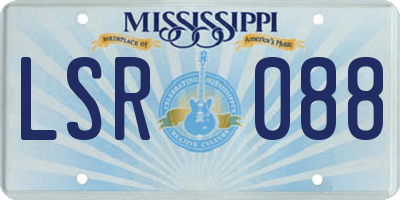 MS license plate LSR088