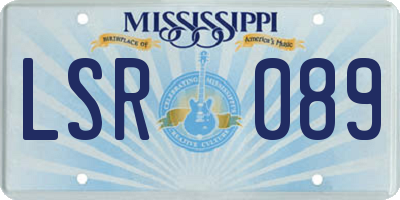 MS license plate LSR089