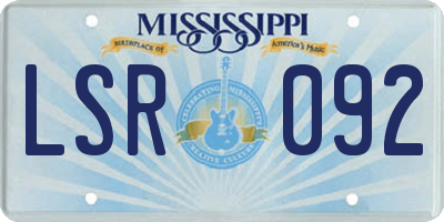 MS license plate LSR092