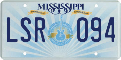 MS license plate LSR094
