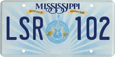 MS license plate LSR102