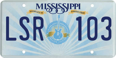 MS license plate LSR103