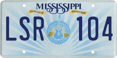 MS license plate LSR104