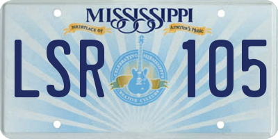 MS license plate LSR105