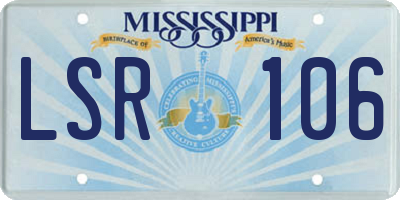 MS license plate LSR106