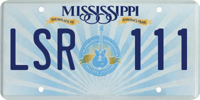 MS license plate LSR111