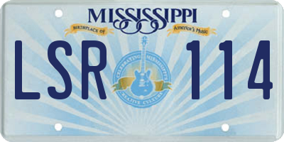 MS license plate LSR114