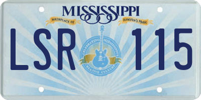MS license plate LSR115