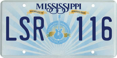 MS license plate LSR116