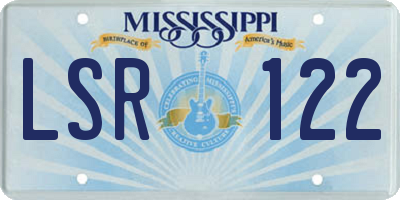 MS license plate LSR122