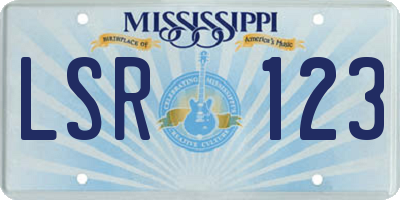 MS license plate LSR123