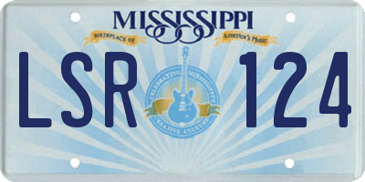 MS license plate LSR124