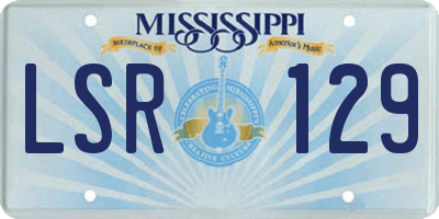 MS license plate LSR129