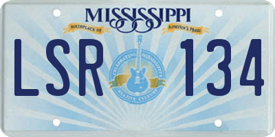 MS license plate LSR134