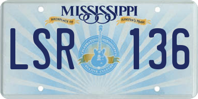 MS license plate LSR136