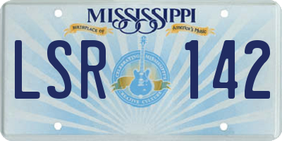 MS license plate LSR142
