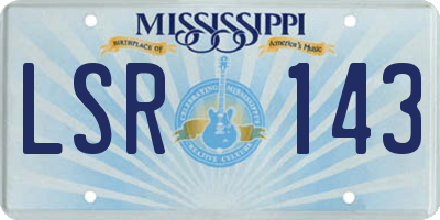 MS license plate LSR143