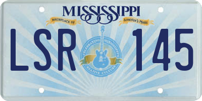 MS license plate LSR145