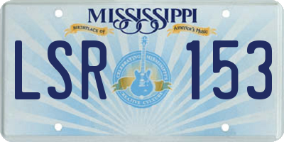 MS license plate LSR153