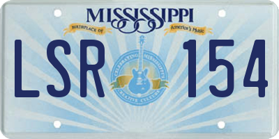 MS license plate LSR154