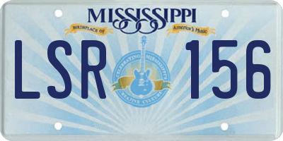 MS license plate LSR156