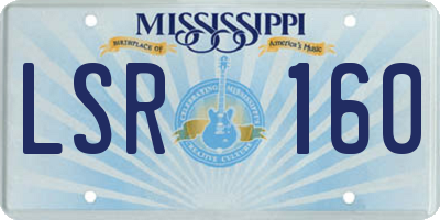 MS license plate LSR160