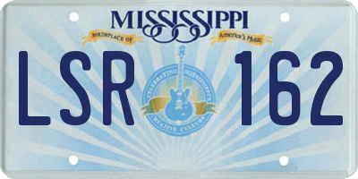 MS license plate LSR162