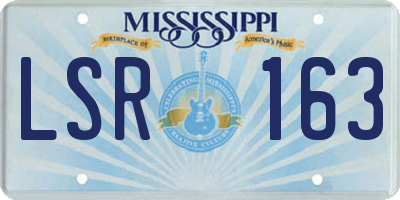 MS license plate LSR163