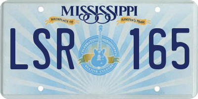 MS license plate LSR165