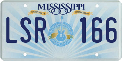 MS license plate LSR166