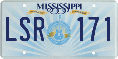 MS license plate LSR171