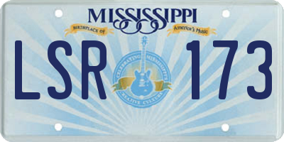 MS license plate LSR173