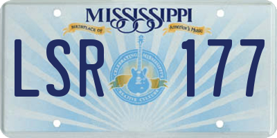 MS license plate LSR177