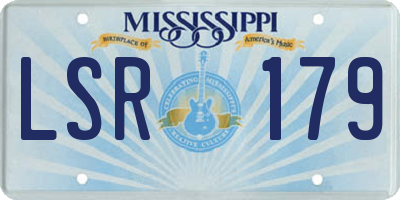 MS license plate LSR179