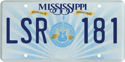 MS license plate LSR181