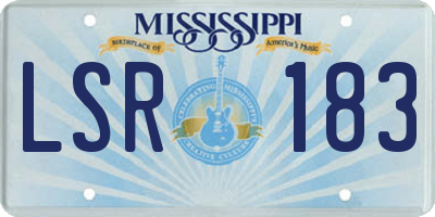 MS license plate LSR183