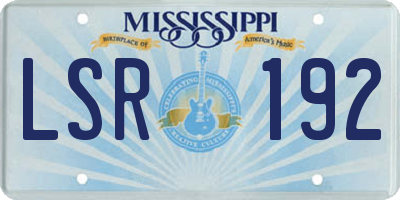 MS license plate LSR192