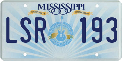 MS license plate LSR193